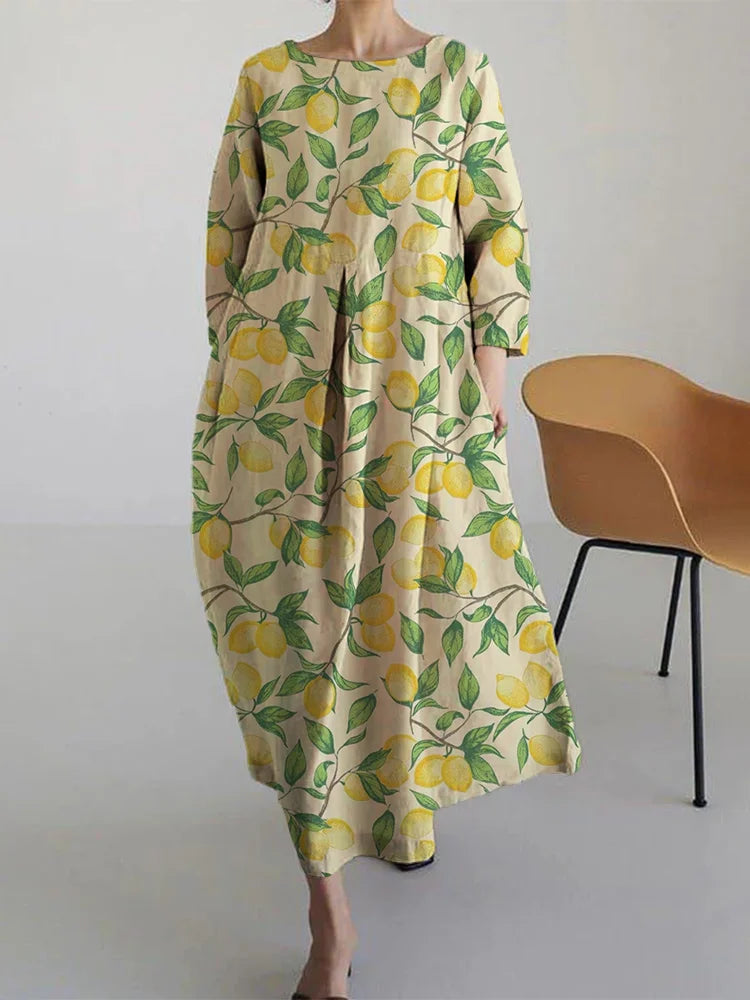 Avigail – Robe d'été avec imprimé agrumes