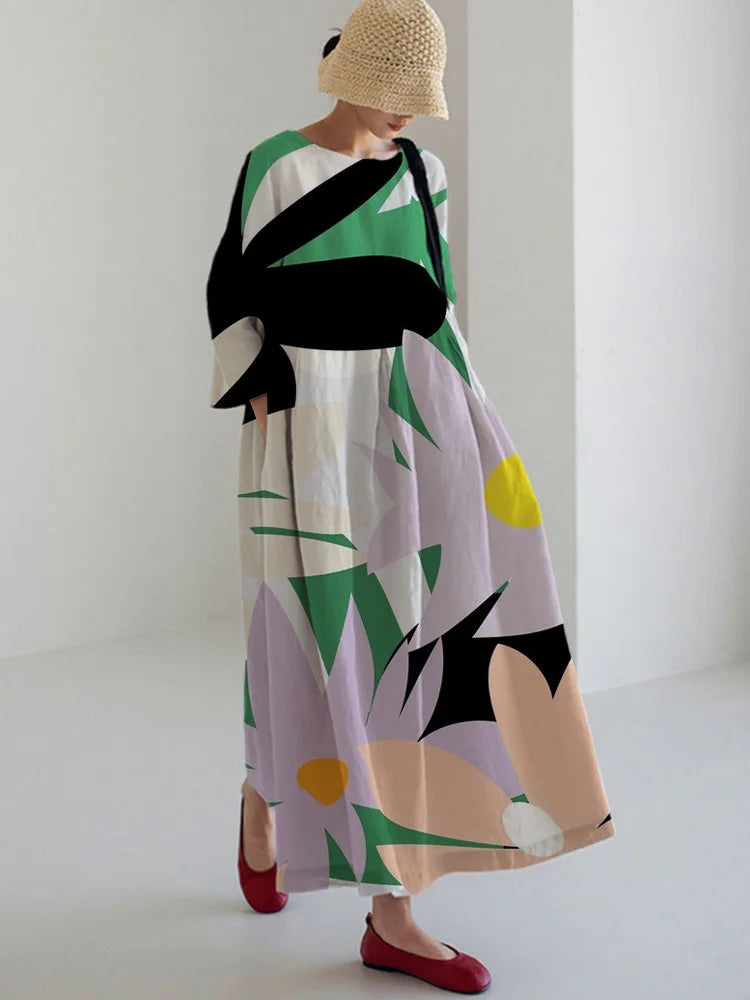 Harel – Robe midi avec impression artistique