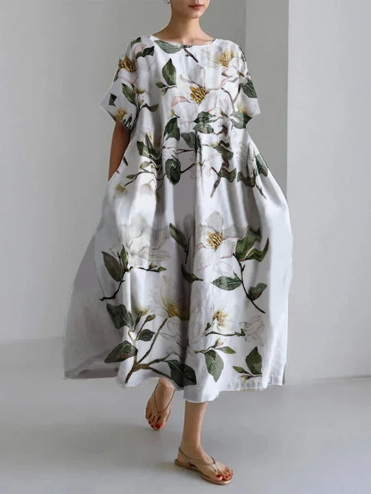 Ilanit – Robe fleurie avec col rond