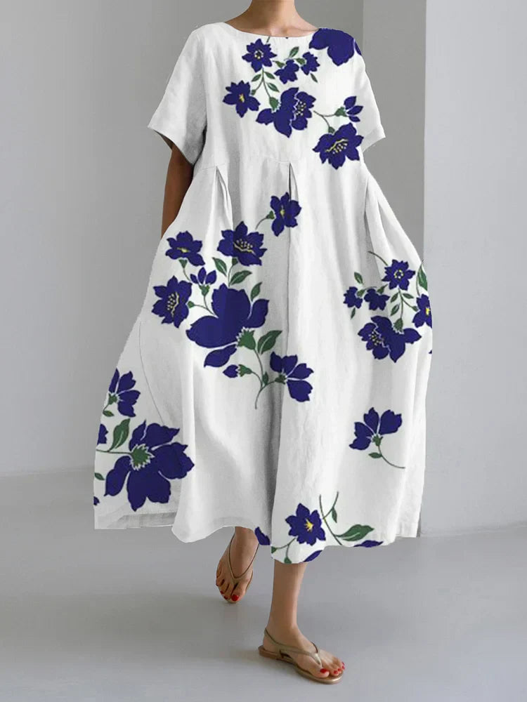 Elisheva – Robe fleurie avec col rond