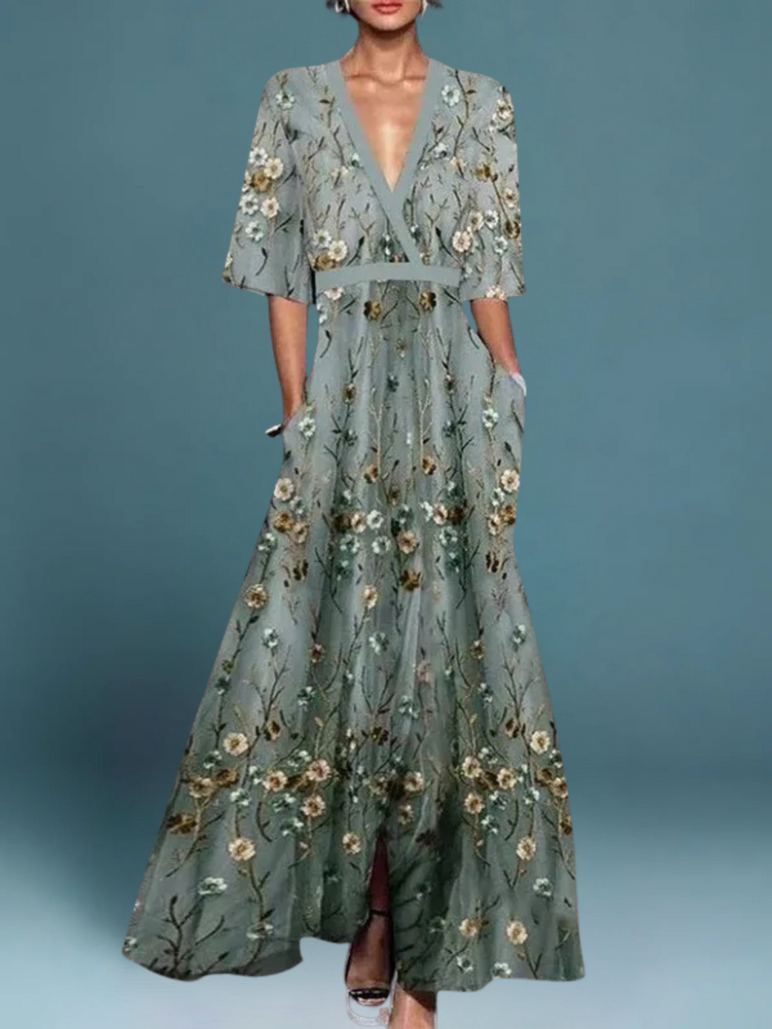 Isabella | Robe longue florale élégante