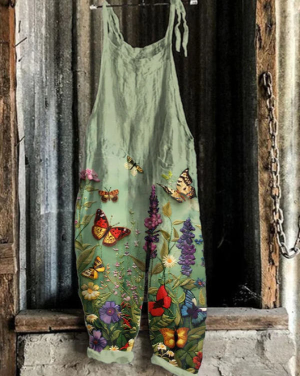 Elara - Combinaison brodée florale papillon