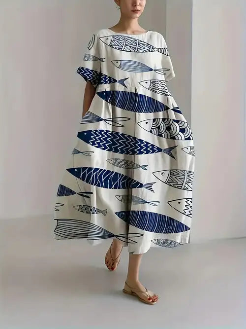 Eliora – Robe confortable avec des poissons