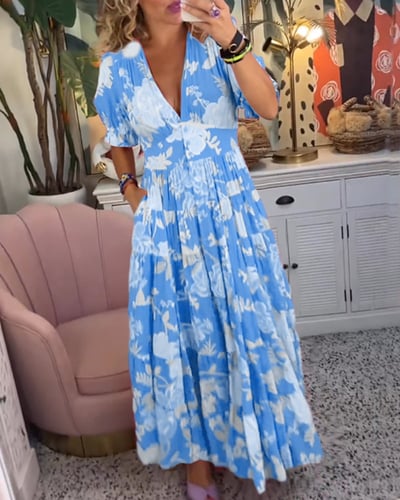 Isabeau™ | Robe Longue Élégante avec Décolleté en V et Poches Pratiques