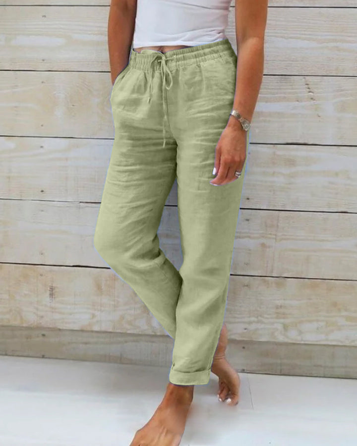 Giada | Pantalons Larges en Lin Légers et Confortables