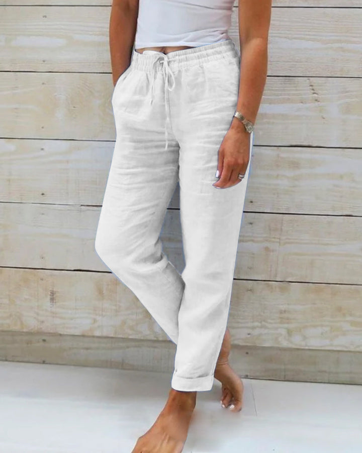 Giada | Pantalons Larges en Lin Légers et Confortables