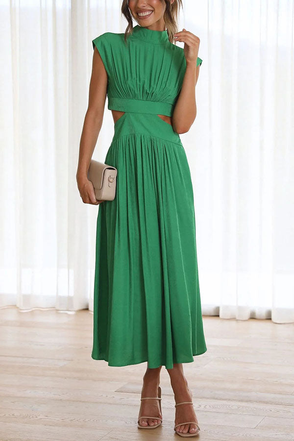 Quincy | Robe midi avec découpe et poches