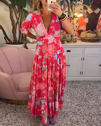 Isabeau™ | Robe Longue Élégante avec Décolleté en V et Poches Pratiques