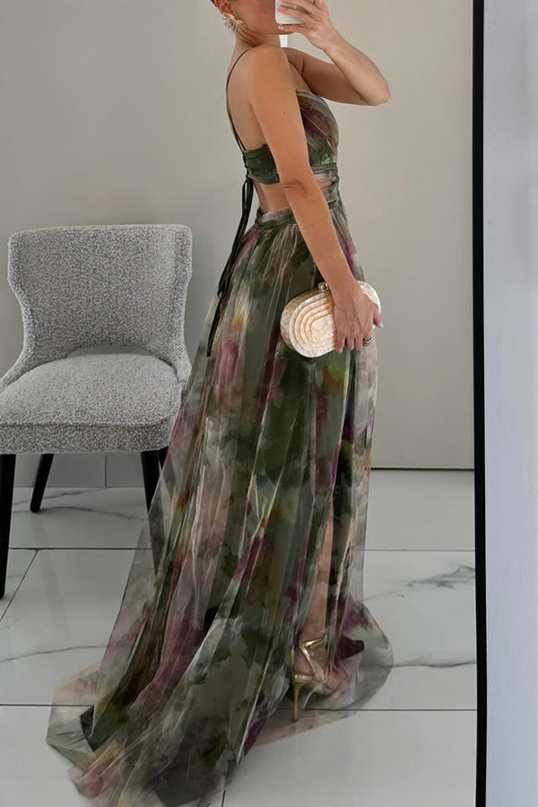 Eléna | Robe Longue Élégante à Imprimé Floral