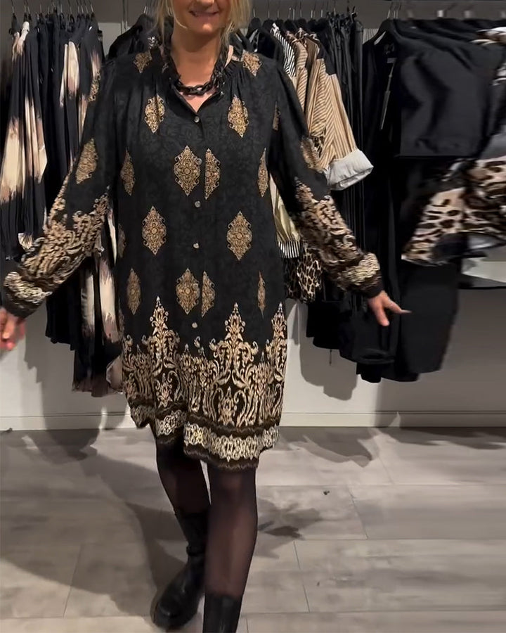 Ilse | Robe inspirée vintage avec patte de boutonnage