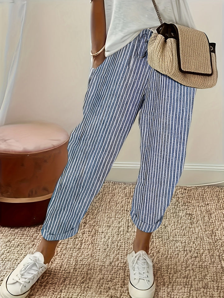 Sanna™ – Pantalons Amples avec Rayure Élégante