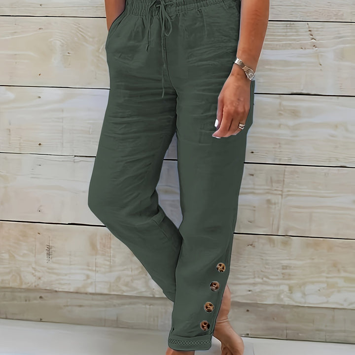 Linnea™ – Pantalons en coton slim Raka