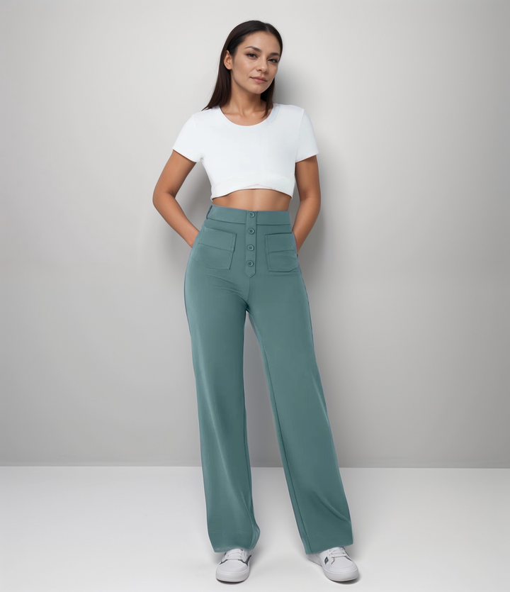 Elsa | Pantalon élastique taille haute