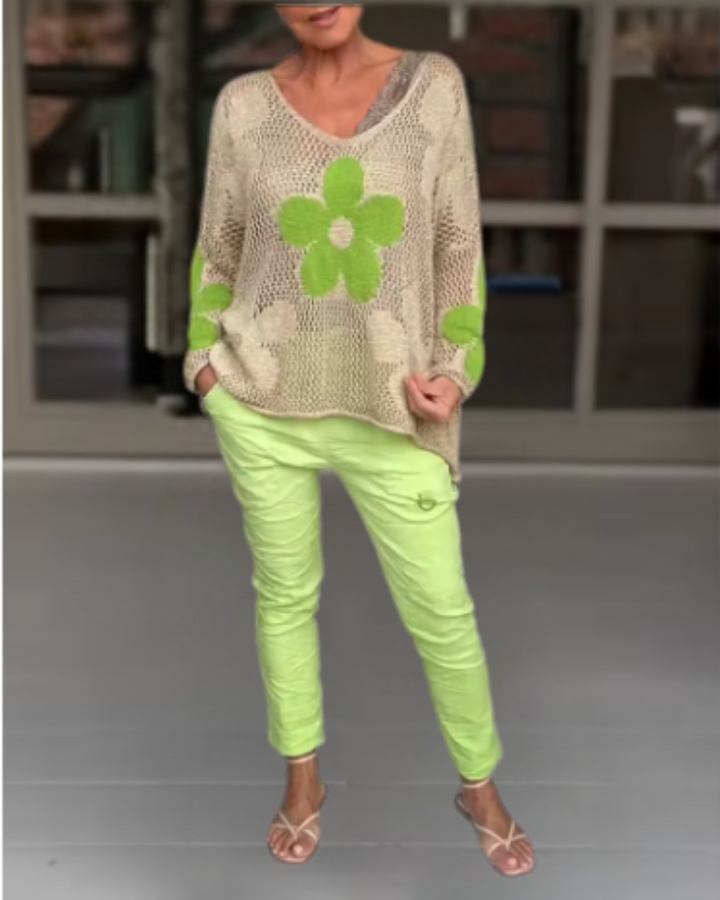 Fiorella – Top au Crochet avec Motifs Floraux