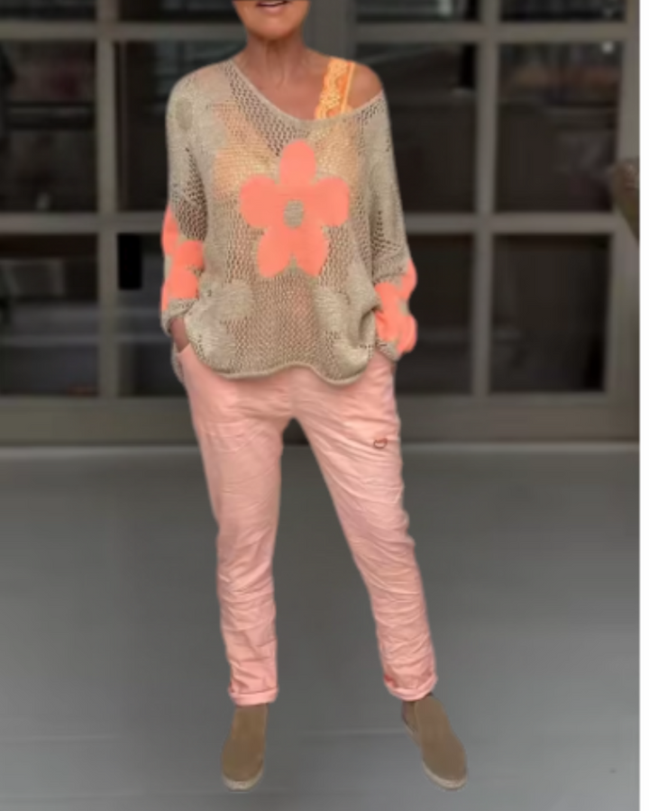 Fiorella – Top au Crochet avec Motifs Floraux
