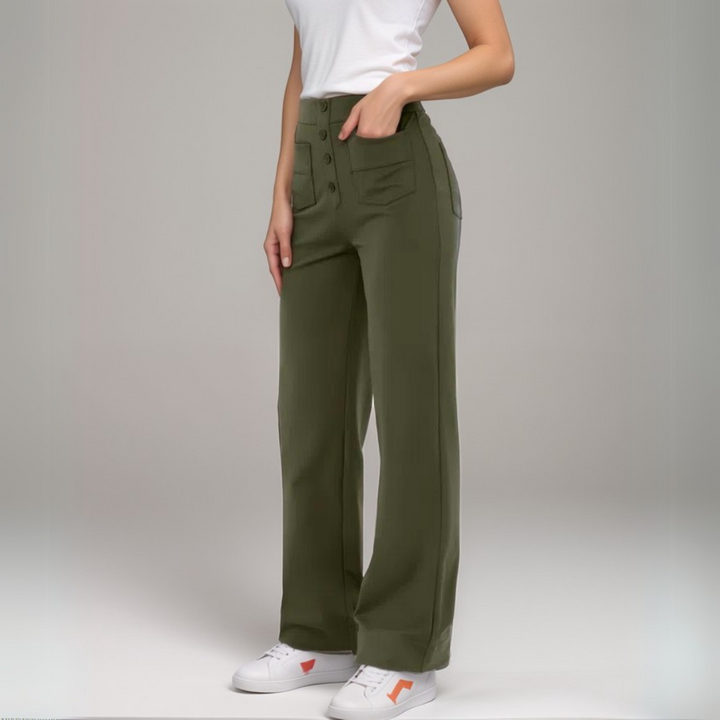 Elsa | Pantalon élastique taille haute