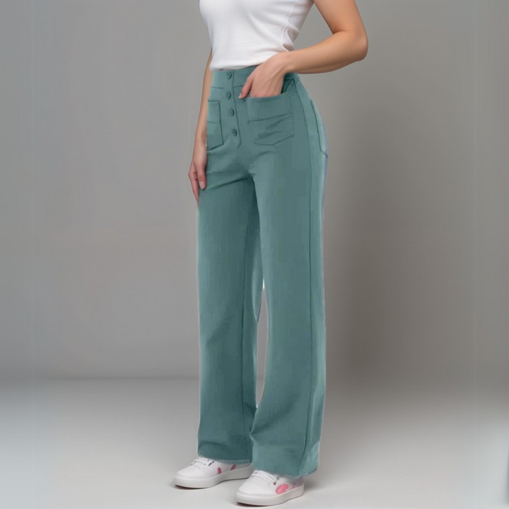 Elsa | Pantalon élastique taille haute