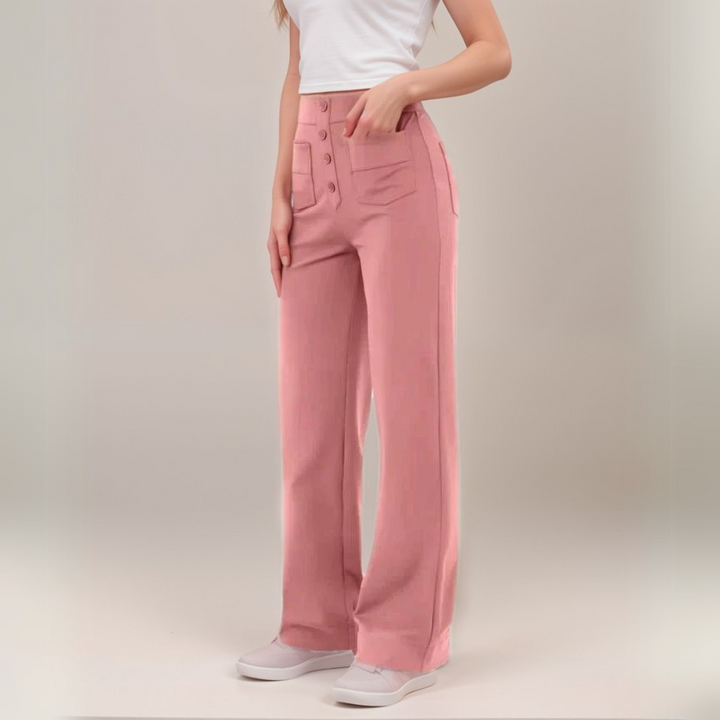 Elsa | Pantalon élastique taille haute