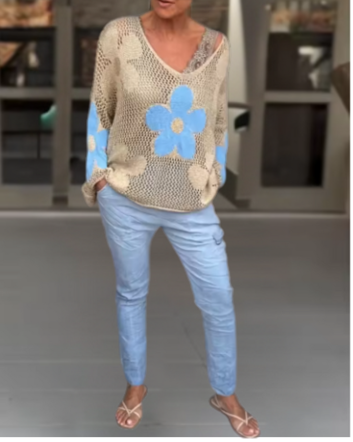 Fiorella – Top au Crochet avec Motifs Floraux