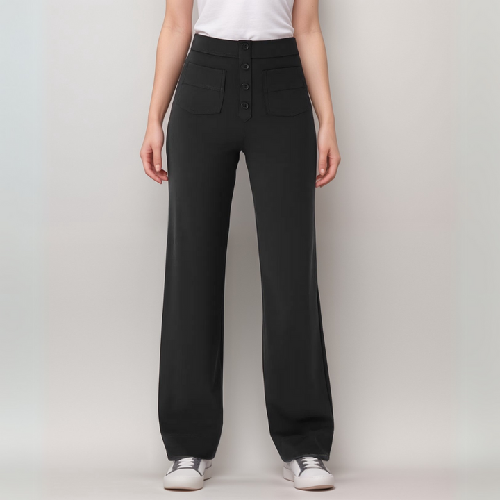 Elsa | Pantalon élastique taille haute