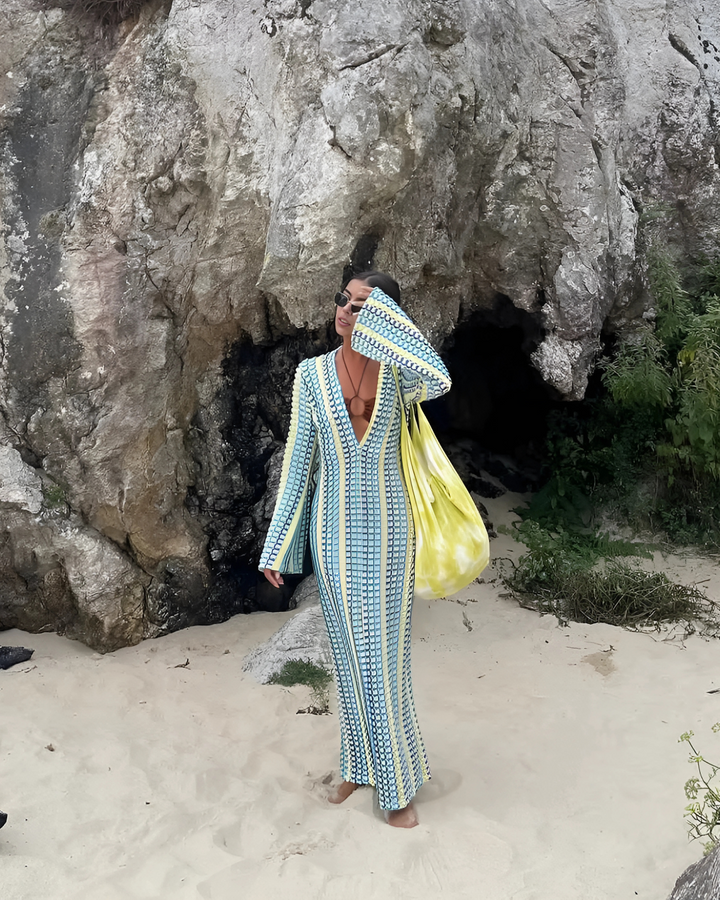 Cala Nova : Robe Maxi à Rayures Crochet