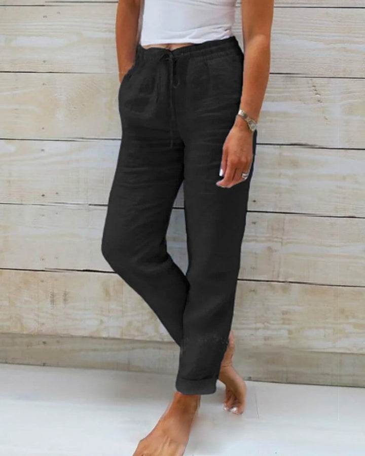 Giada | Pantalons Larges en Lin Légers et Confortables