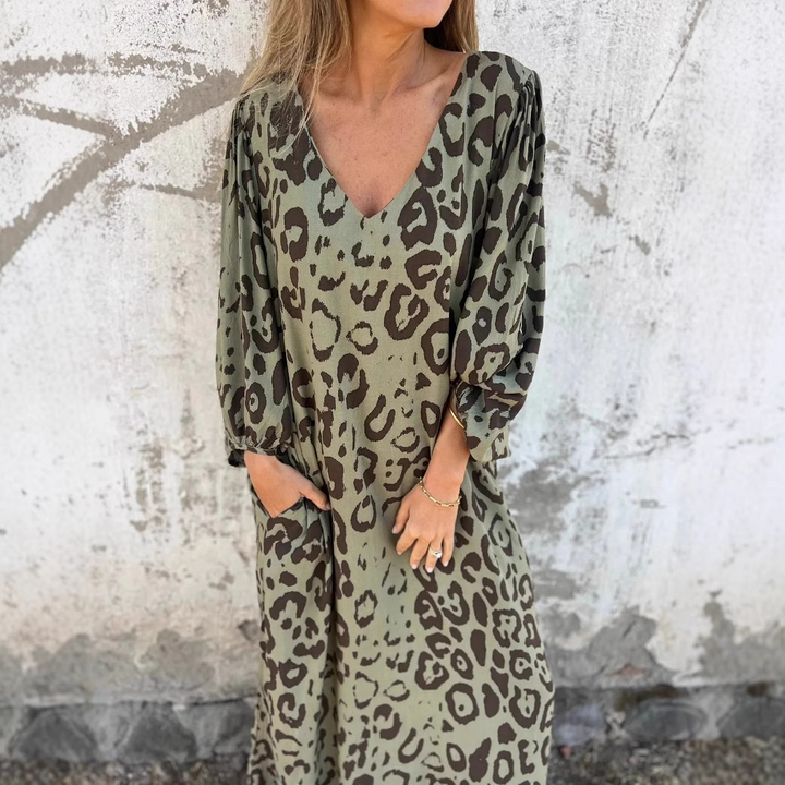 Denise | Robe à motif léopard