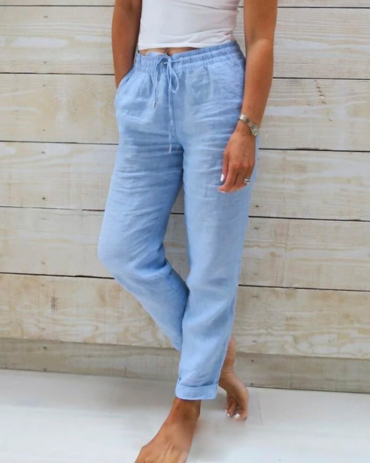 Giada | Pantalons Larges en Lin Légers et Confortables