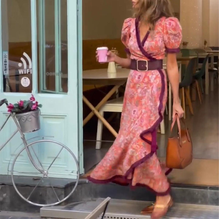 Tosia | Robe longue élégante avec des manches bouffantes