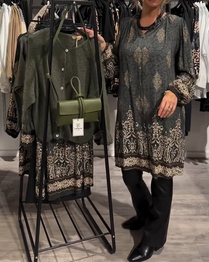 Ilse | Robe inspirée vintage avec patte de boutonnage