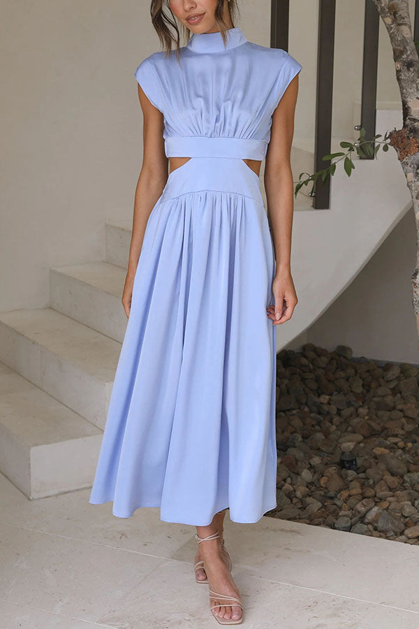 Quincy | Robe midi avec découpe et poches