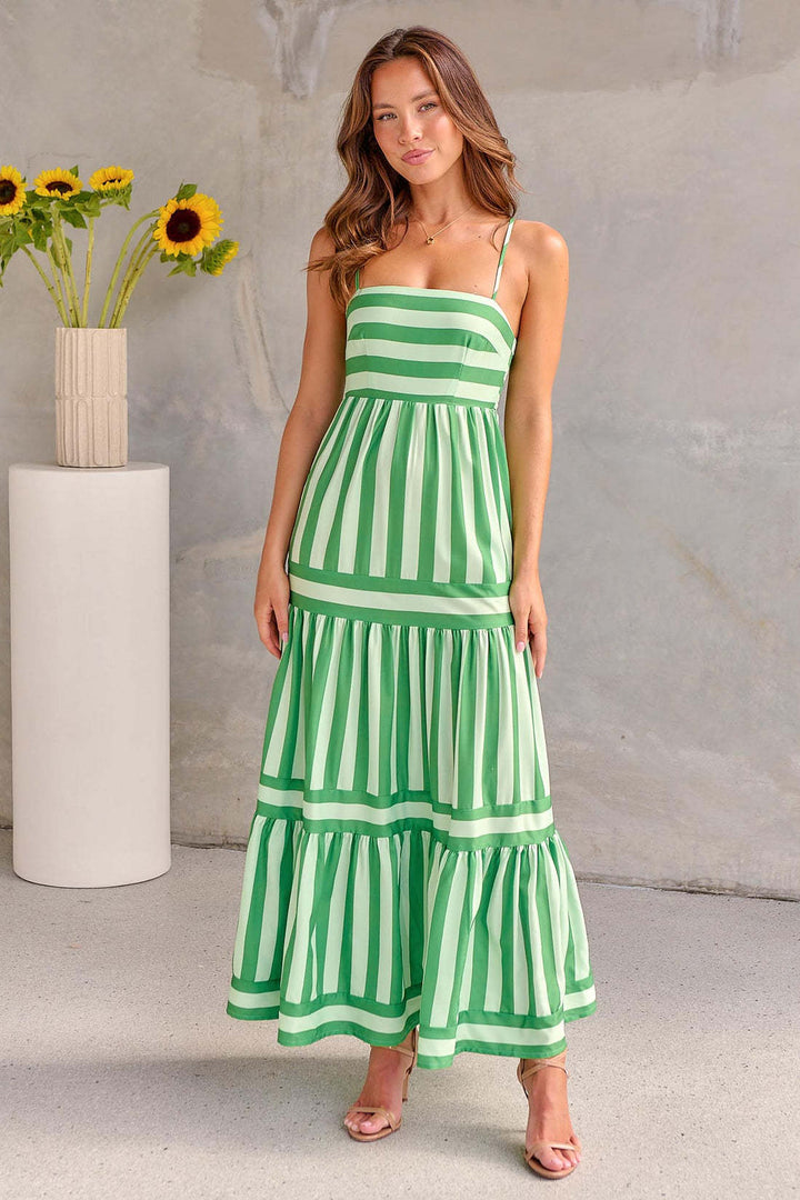 Marisol | Robe maxi rayée avec bretelles et poches