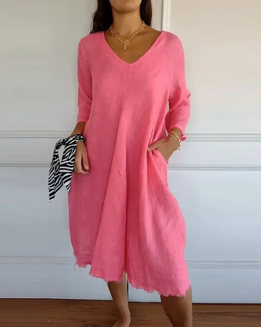 TERESA - ROBE COMMODE À MANCHES 3/4