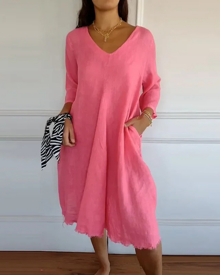 TERESA - ROBE COMMODE À MANCHES 3/4