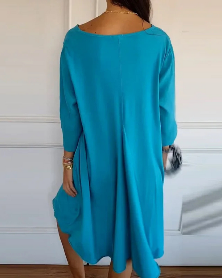 TERESA - ROBE COMMODE À MANCHES 3/4