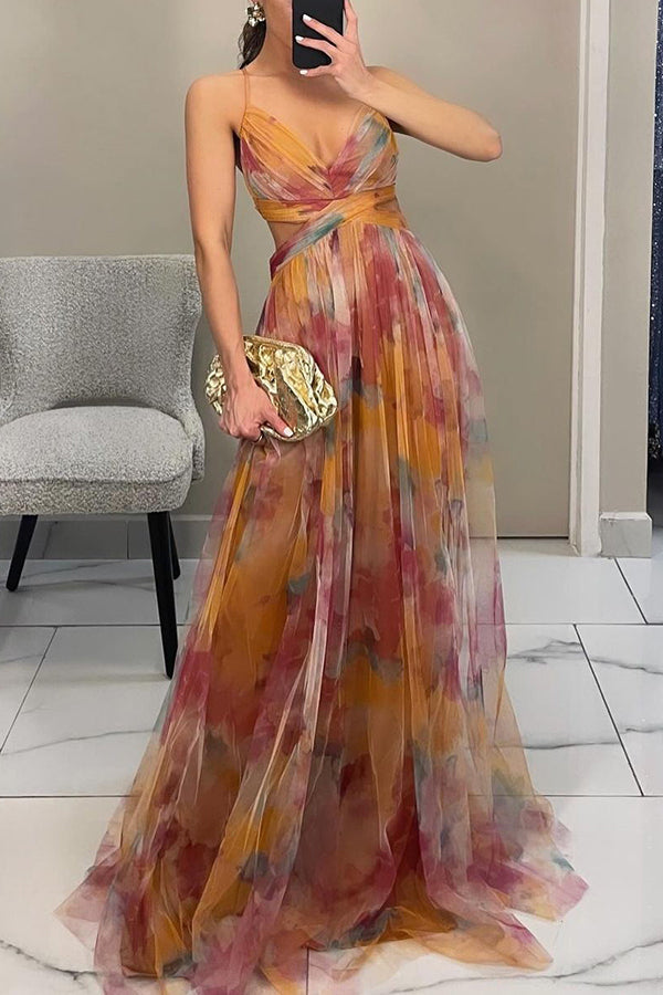 Eléna | Robe Longue Élégante à Imprimé Floral
