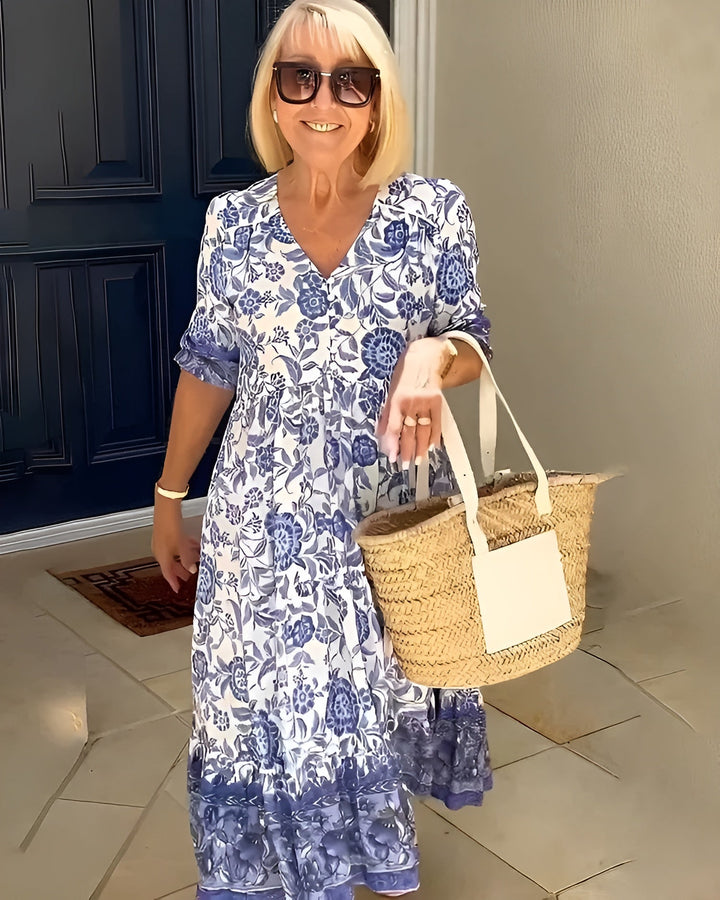 Evelyne | Robe Élégante à Fleurs