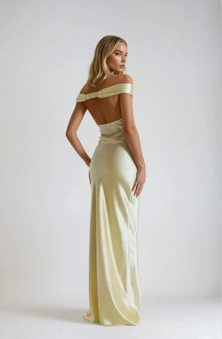Poppy | Robe Maxi Satin Dos Nu