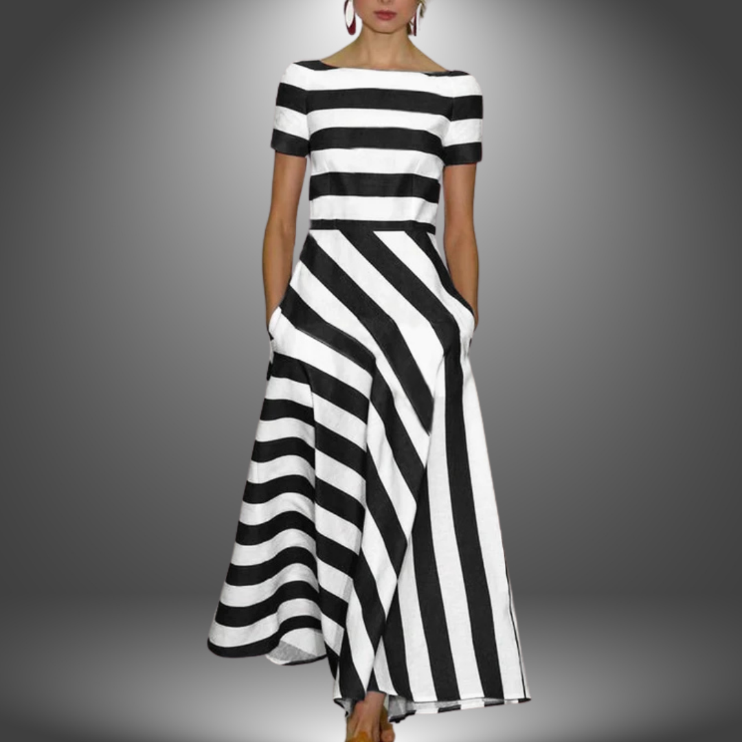 Natalia | Robe longue à rayures faite à la main