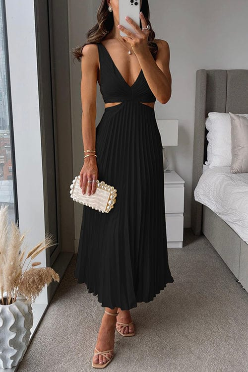 Yasmin - Robe plissée à découpes
