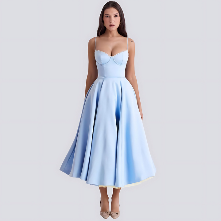 Karolina | Robe Longue Romantique aux Détails Élégants