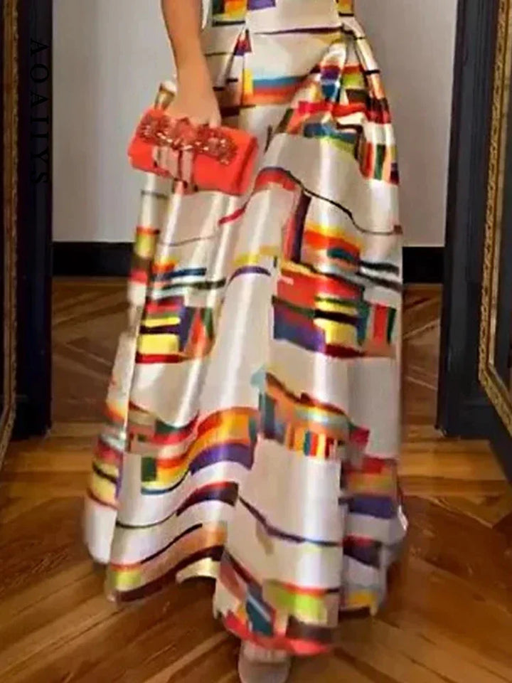 Isabeau | Robe Maxi à Imprimé Géométrique