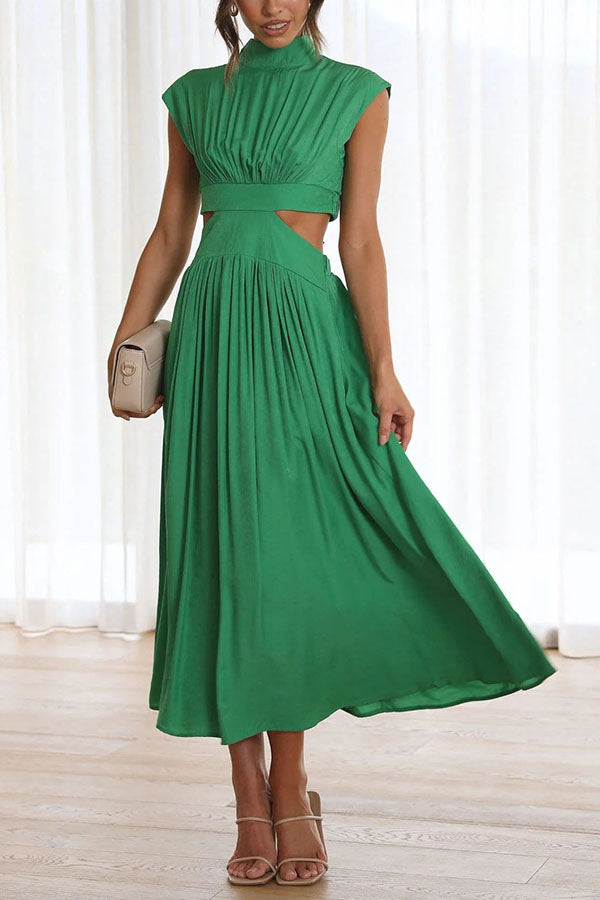 Quincy | Robe midi avec découpe et poches