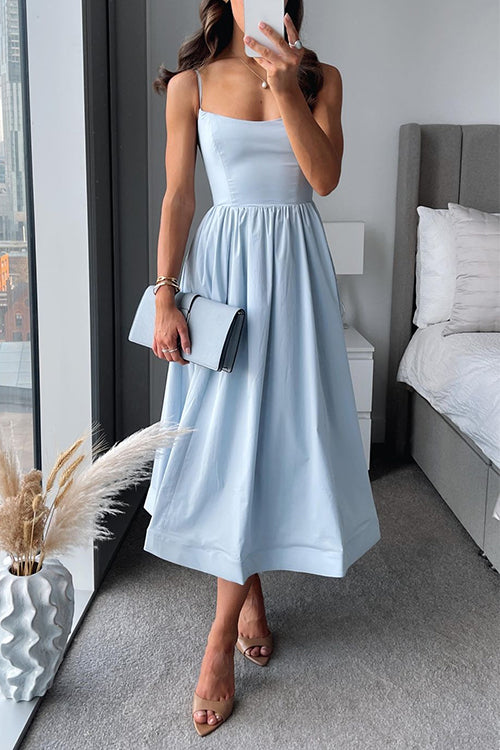 Martina™ | Robe Midi à Bretelles Fines