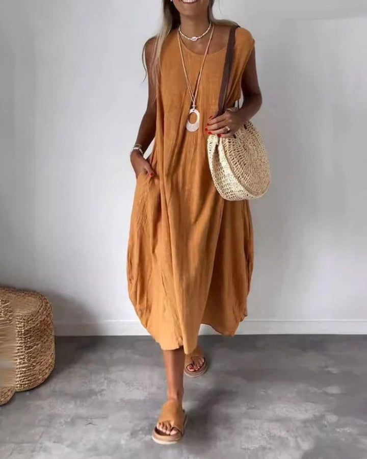 BLOME – ROBE BOHO SANS MANCHES MIDI