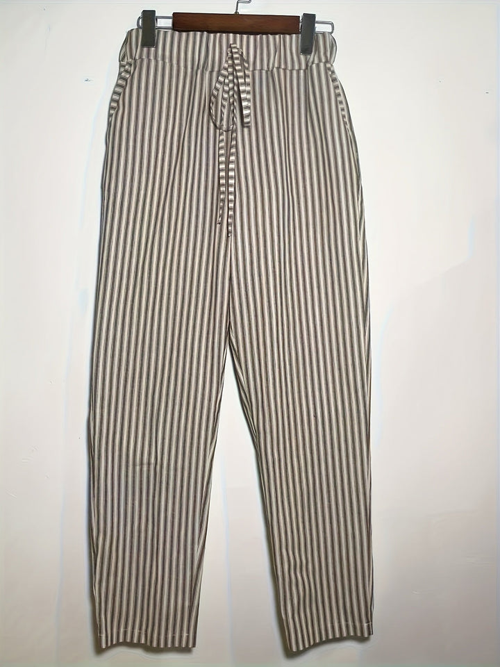 Sanna™ – Pantalons Amples avec Rayure Élégante