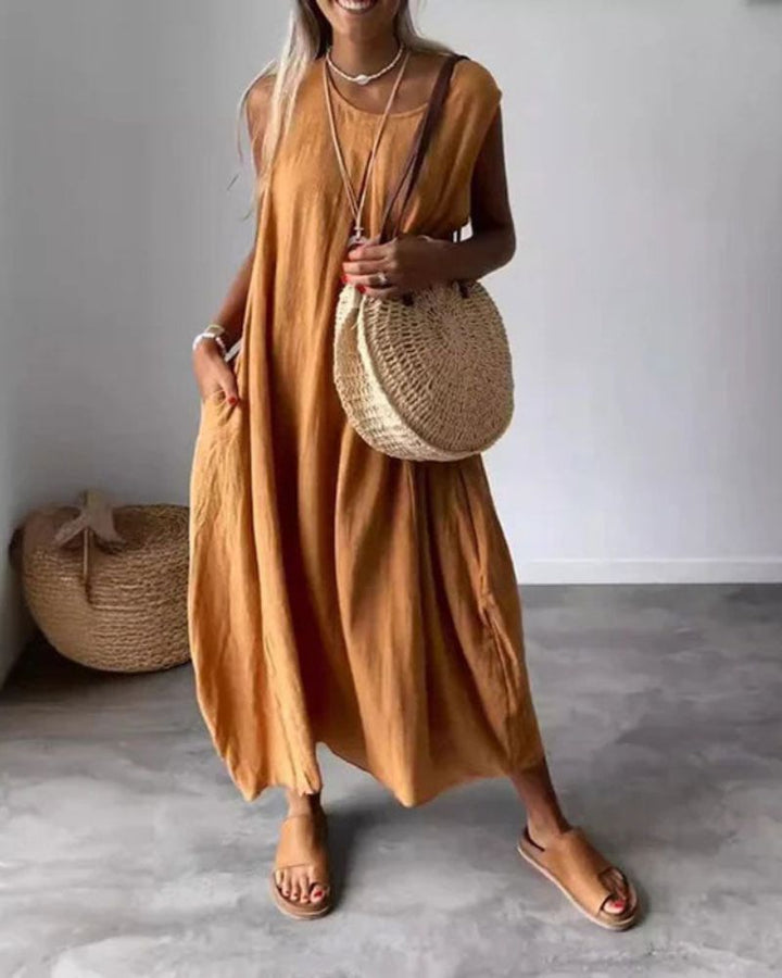 BLOME – ROBE BOHO SANS MANCHES MIDI