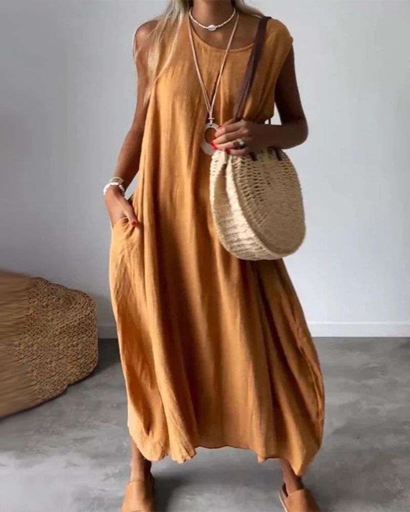 BLOME – ROBE BOHO SANS MANCHES MIDI