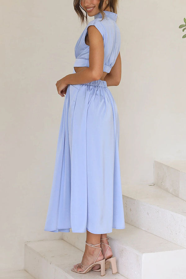Quincy | Robe midi avec découpe et poches