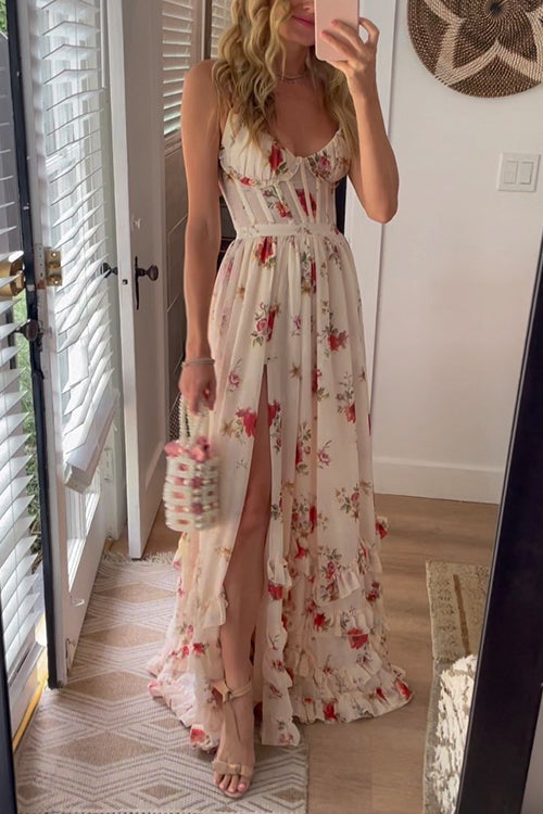Yuna - Robe longue à motif floral